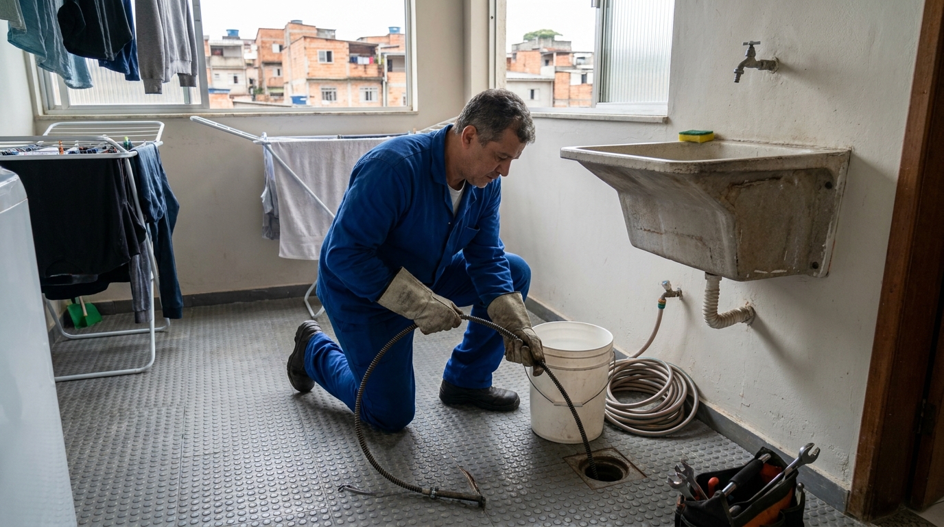 Desentupimento de Ralos Externos no Lar Trabalhador, Campo Grande‑MS