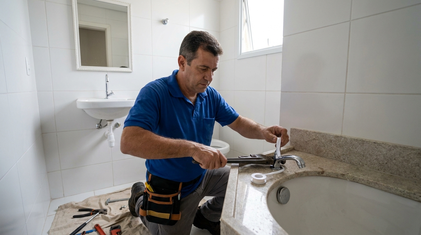 Troca de Torneiras Antigas no Lar Trabalhador, Campo Grande‑MS
